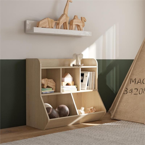 Ameriwood Home Tyler Kids Toy Storage Bookcase in Blonde Oak Best Buy