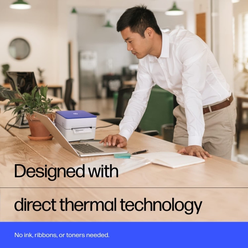 HP Shipping Label Printer, 4x6 Thermal Label Printer, 203 DPI Thermal Printer for Home Office, White