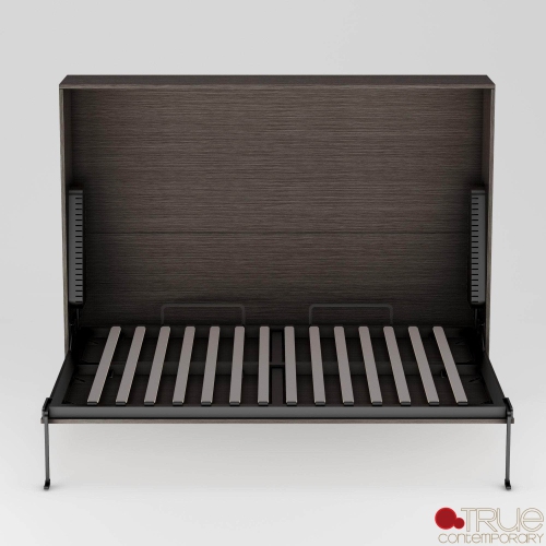 True Contemporary Heidi II Brown Horizontal Murphy Wall Pull Down Bed
