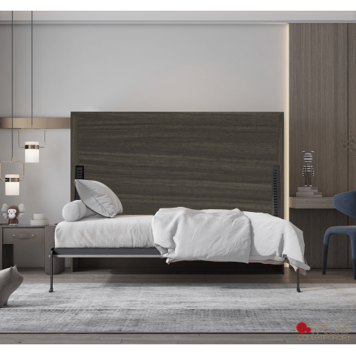 True Contemporary Heidi II Brown Horizontal Murphy Wall Pull Down Bed