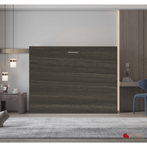 True Contemporary Heidi II Brown Horizontal Murphy Wall Pull Down Bed