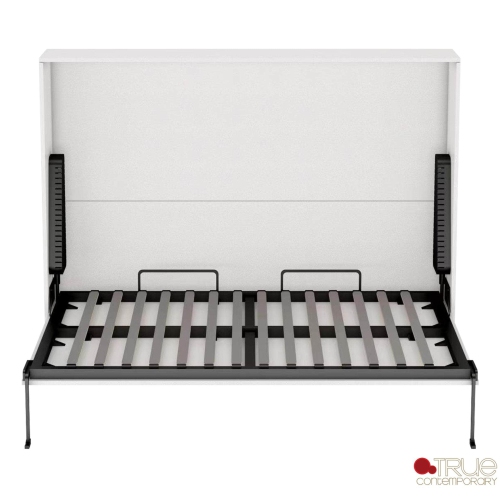 True Contemporary Heidi II White Horizontal Murphy Wall Pull Down Bed