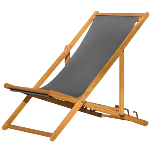 Corriveau Deck Wood Folding Outdoor Recliner Chair - Grey