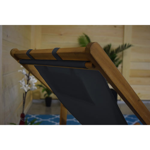 Corriveau Deck Wood Folding Outdoor Recliner Chair - Grey