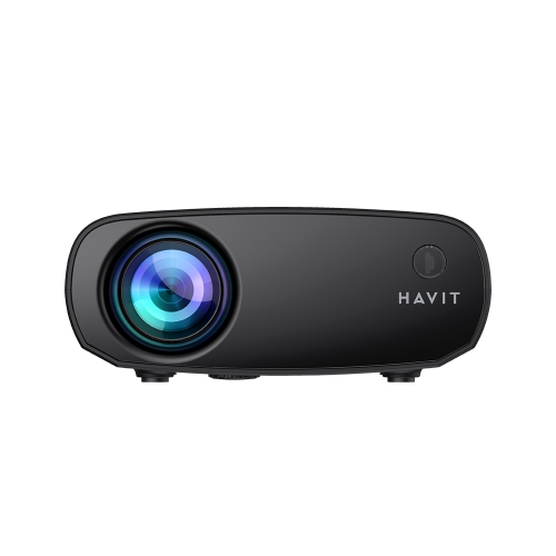 Havit Mini Projector, 1280x720P, Support 1080P, WiFi, Bluetooth, 110 ANSI Lumens, Build-in HiFi Stereo speaker_Black