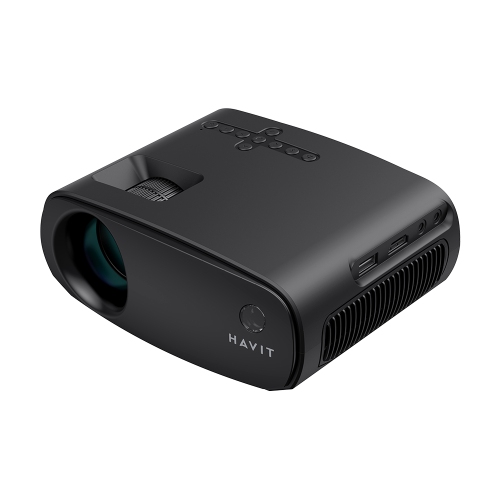 Havit Mini Projector, 1280x720P, Support 1080P, WiFi, Bluetooth, 110 ANSI Lumens, Build-in HiFi Stereo speaker_Black