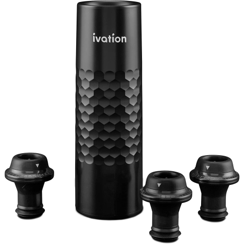 Ivation - Rechargeable Wine Pump with 4 Wine Bottle Stoppers / Wine Bottle Sealer