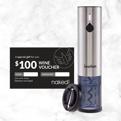 Ivation – Ensemble-cadeau de vin, ouvre-vin rechargeable électrique et coupeur de papier à vin