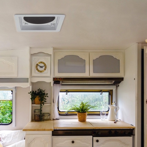 Hike Crew 14” RV Roof Vent Fan with Remote, 12V, 6-Speed Intake and Exhaust RV Vent Fan, White Lid