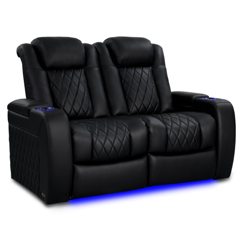 Tuscany – Fauteuil inclinable 11000 électrique en cuir italien pleine fleur avec soutien lombaire à DEL, édition chaleur et massage