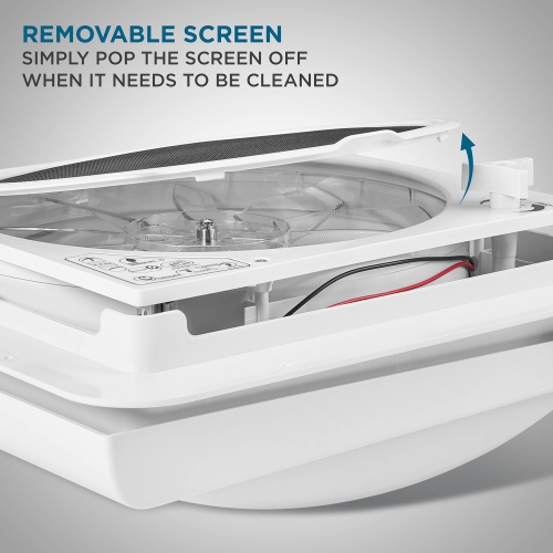 Hike Crew 14” RV Roof Vent Fan, 12V, 10-Speed RV Vent Fan with Remote and Rain Sensor, White Lid