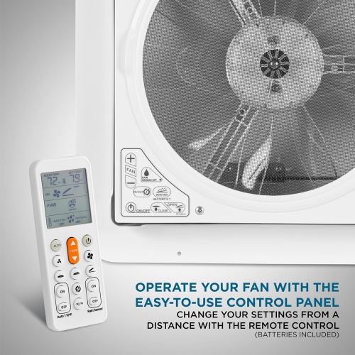 Hike Crew 14” RV Roof Vent Fan, 12V, 10-Speed RV Vent Fan with Remote and Rain Sensor, White Lid