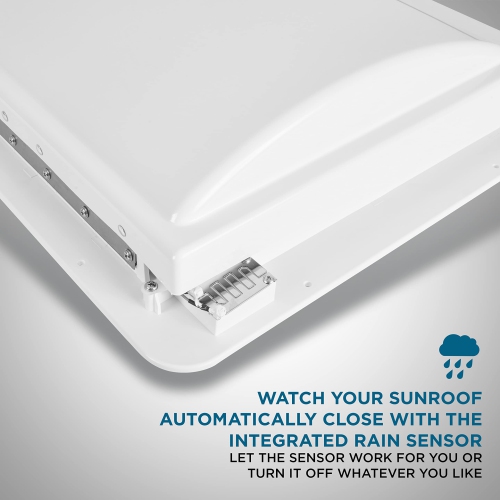 Hike Crew 14” RV Roof Vent Fan, 12V, 10-Speed RV Vent Fan with Remote and Rain Sensor, White Lid