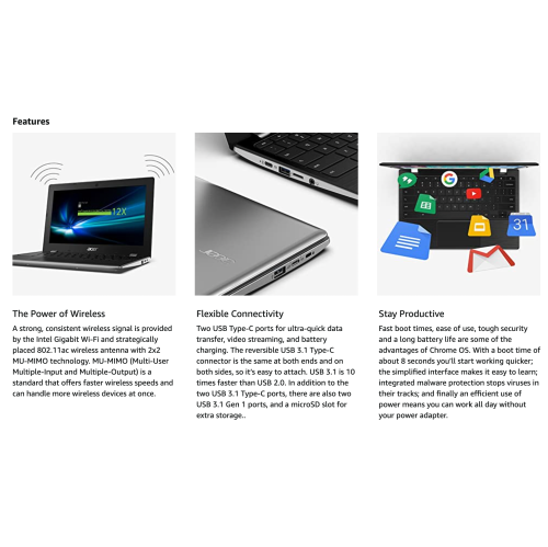 Acer Chromebook 311 11.6" - Celeron N - 4GB - 32GB eMMC - ChromeOS - Silver by ELECTRIC DEALS - Refurbished condition - Image 7