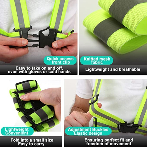 axGear Reflective Vest Adjustable Safety Running High Visibility Belt Cycling Hiking