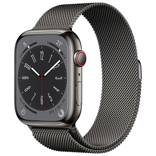 Open Box - Apple Watch Series 8 45mm Graphite Stainless Steel Case with Graphite Milanese Loop