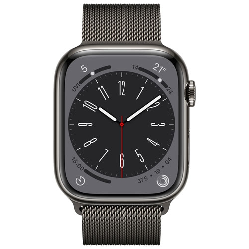 Open Box - Apple Watch Series 8 45mm Graphite Stainless Steel Case with Graphite Milanese Loop