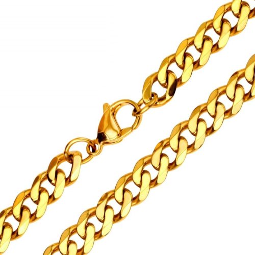 New Men's Cuban Link Iced Necklace Golden Silver Color Chain