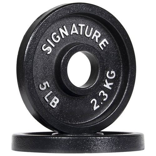 Signature Fitness Deep Dish Cast Iron Weight Plate - 5lb