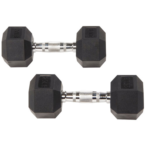 BalanceFrom Rubber Hex Dumbbell - Pair - 20 lb