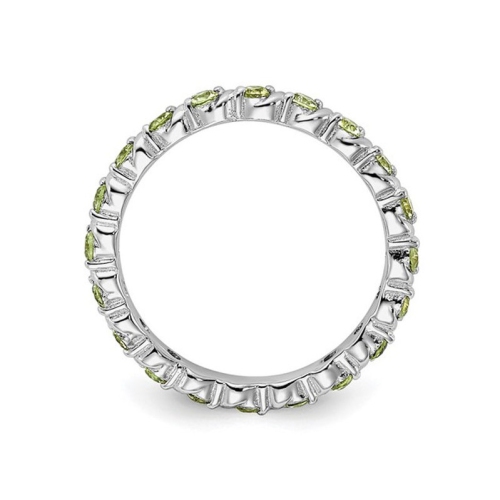 7/8 Carat Peridot Eternity Band Ring in Sterling Silver