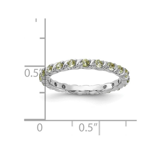 7/8 Carat Peridot Eternity Band Ring in Sterling Silver