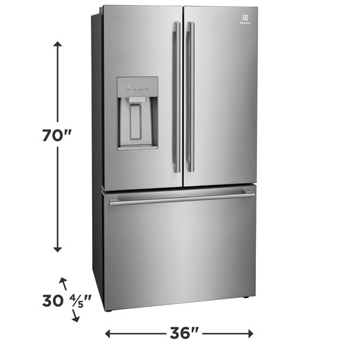 Electrolux 36" 22.6 Cu. Ft. French Door Refrigerator with Water & Ice Dispenser - Stainless Steel