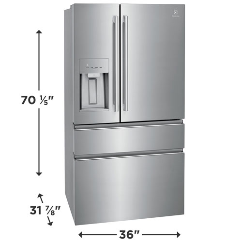 Electrolux 36" 21.4 Cu. Ft. French Door Refrigerator with Water & Ice Dispenser - Stainless Steel