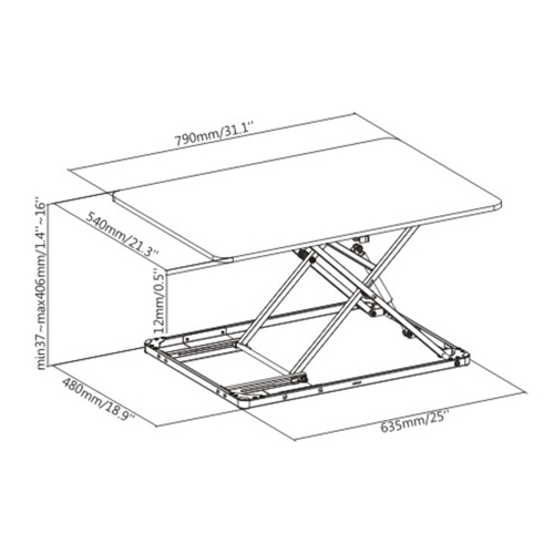 Speedex Standing Desk Converter Height Adjustable Sit-stand desk Converter for Monitor, Computer and Laptop