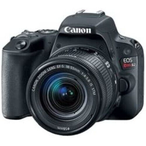Image 1 of 4.. Canon EOS Rebel Black SL2 DSLR Camera with EF-S 18-55mm STM Lens - WiFi Enabled