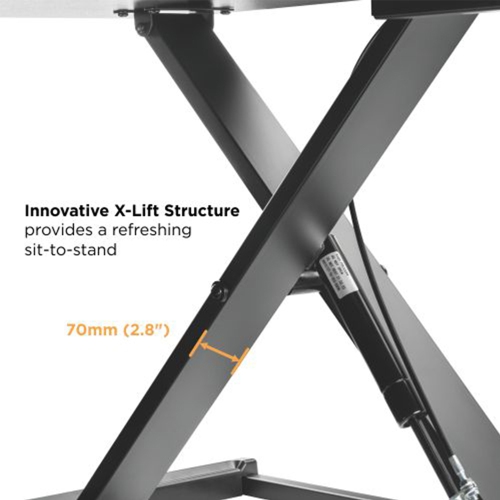 Speedex Gas Spring Height Adjustable Sit-Stand Desk Converter With Keyboard tray for Monitor, Computer and Laptop