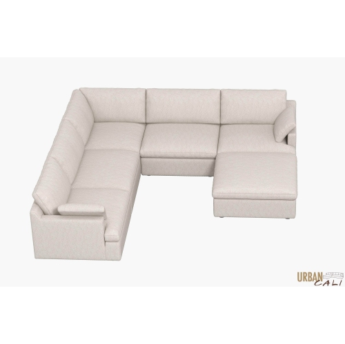 Urban Cali Long Beach Modular Corner Sectional Sofa with Ottoman