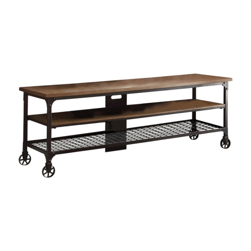 Lexicon Millwood Metal TV Stand in Natural and Black