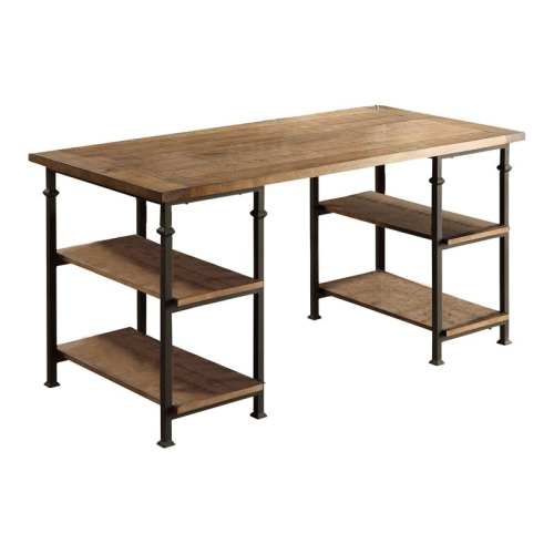 LEXICON  Factory Farmhouse Wood And Metal Writing Desk In Brown/black