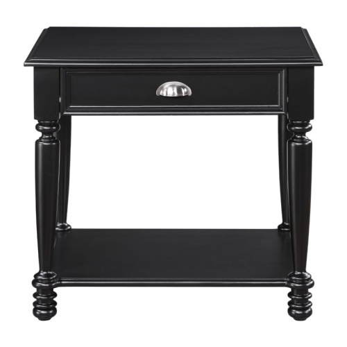 LEXICON  Sanders Wood 1 Drawer End Table In In Black