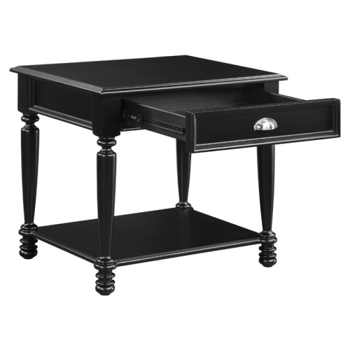 Lexicon Sanders Wood 1 Drawer End Table in Black