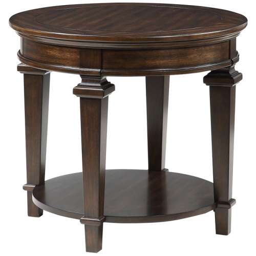 Lexicon Tobias 28" Round Traditional Wooden End Table in Espresso