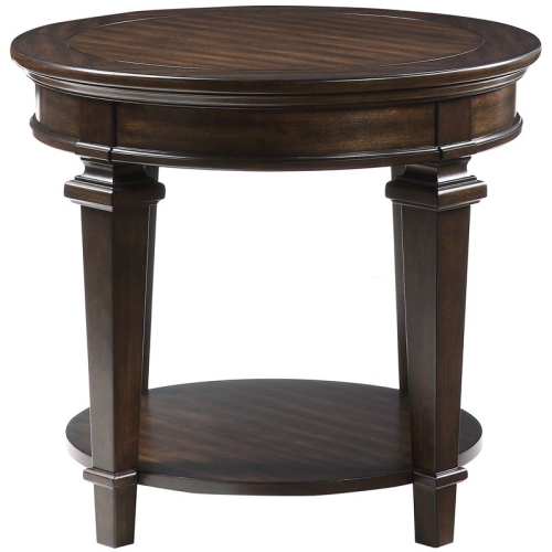 Lexicon Tobias 28" Round Traditional Wooden End Table in Espresso