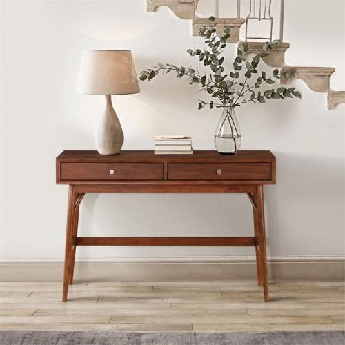 Lexicon Frolic Wood 2 Drawer Console Table in Brown