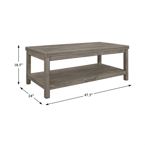 Lexicon Bainbridge 3-piece Transitional Wood Occasional Tables in Weathered Gray