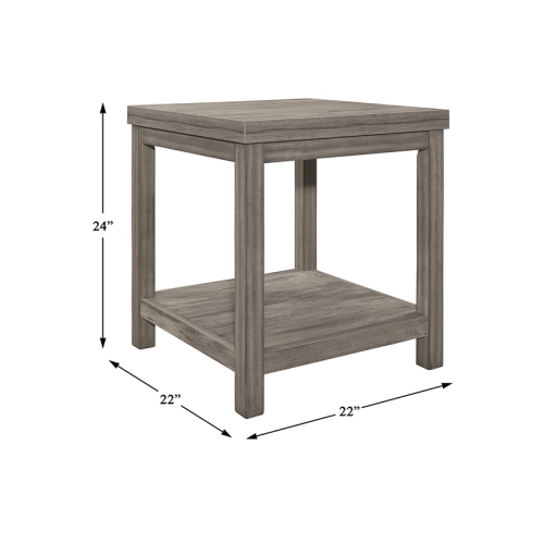 Lexicon Bainbridge 3-piece Transitional Wood Occasional Tables in Weathered Gray
