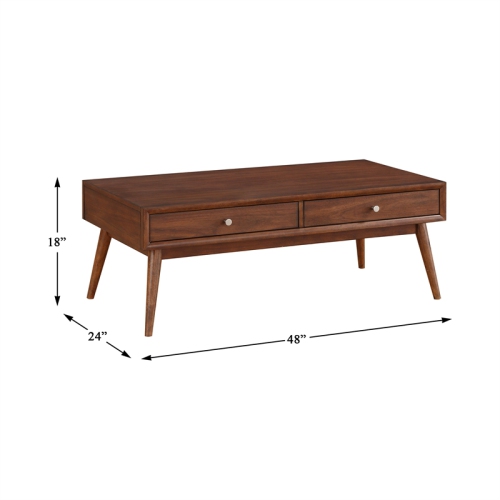 Lexicon Frolic Wood 2 Drawer Coffee Table in Brown