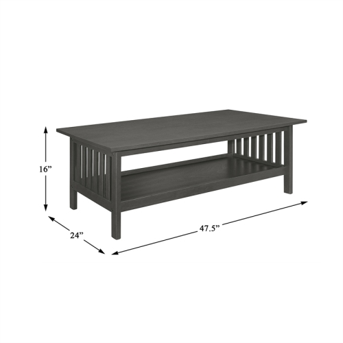 Lexicon Lewiston 3 Piece Modern Wooden Coffee Table Set in Antique Gray