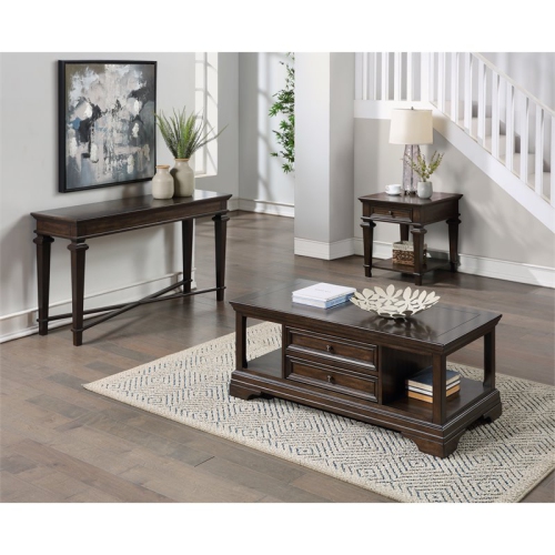 Lexicon Tobias 56" Traditional Wooden Console Table in Espresso