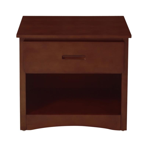 Lexicon Rowe 1-Drawer Transitional Wood Nightstand in Dark Cherry