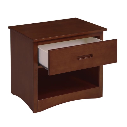 Lexicon Rowe 1-Drawer Transitional Wood Nightstand in Dark Cherry