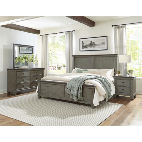 Lexicon Weaver 2 Dovetail Drawers Wood Nightstand in Antique Gray
