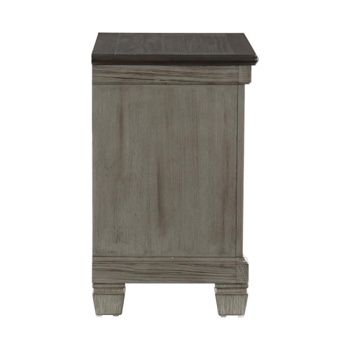 Lexicon Weaver 2 Dovetail Drawers Wood Nightstand in Antique Gray