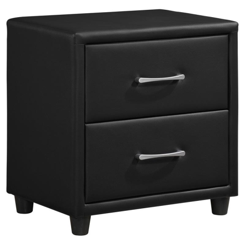 LEXICON  Lorenzi 2-Drawers Contemporary Wood Nightstand In In Black