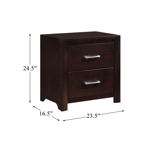 Lexicon Edina 2-Drawers Contemporary Wood Nightstand in Espresso
